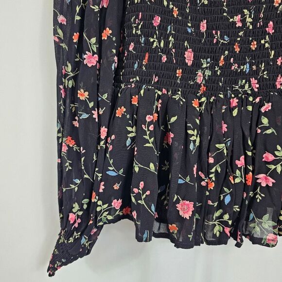 Ganni Ditsy Floral Peplum Blouse in Floral - Size 36 - Picture 6 of 8